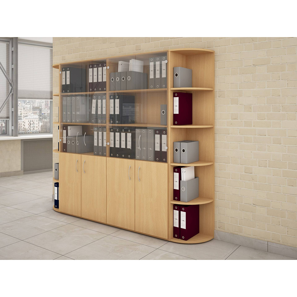 Коллекция Столица стеллаж угловой С-313, 334х334х1147 мм, бук - 9