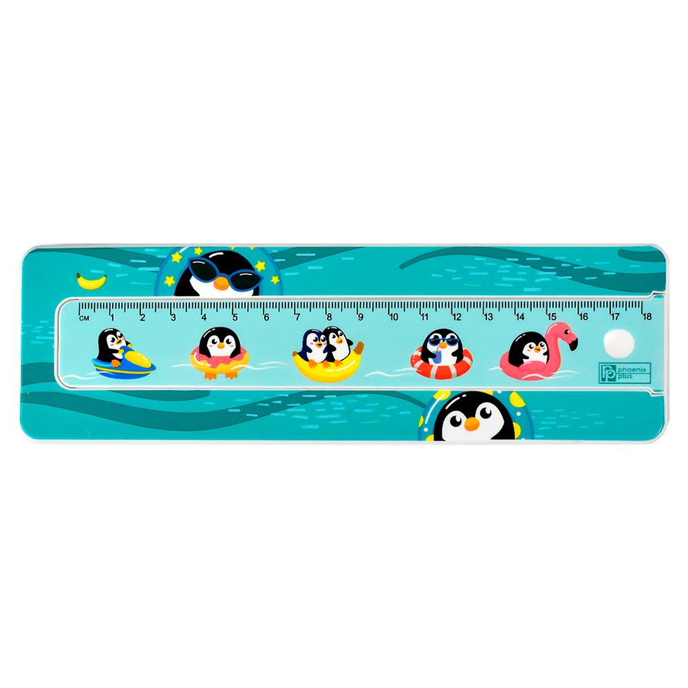 Пенал "Пингвины" с линейкой, 1 отделение - 2