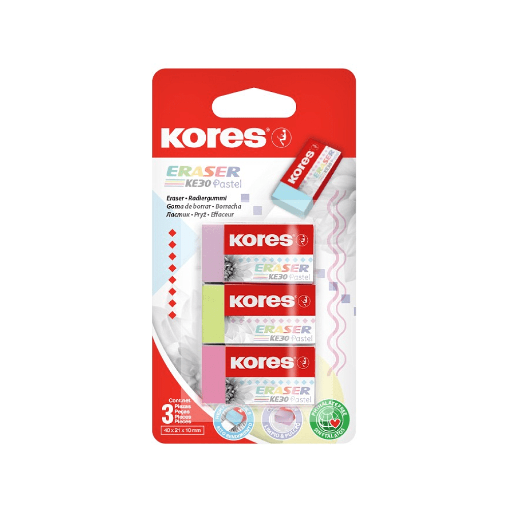 Ластик "KE30", пастельный ассорти - 4