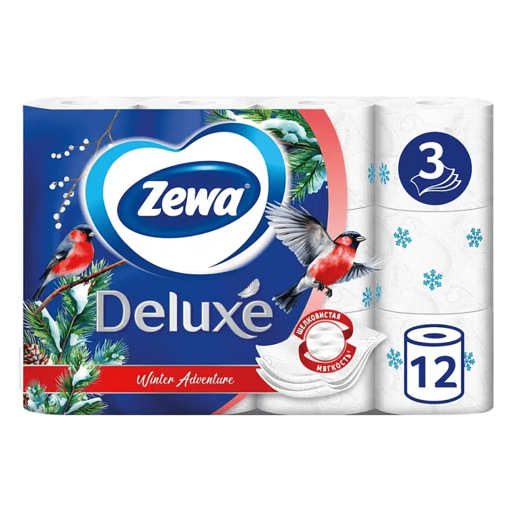 Бумага туалетная Zewa Deluxe 3 слоя, 12 рулонов - 2