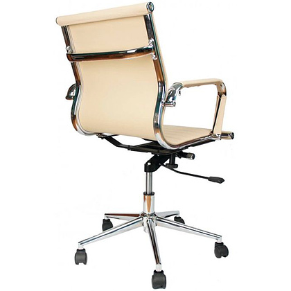 Кресло для руководителя EVERPROF "Leo", экокожа, металл, бежевый - 4