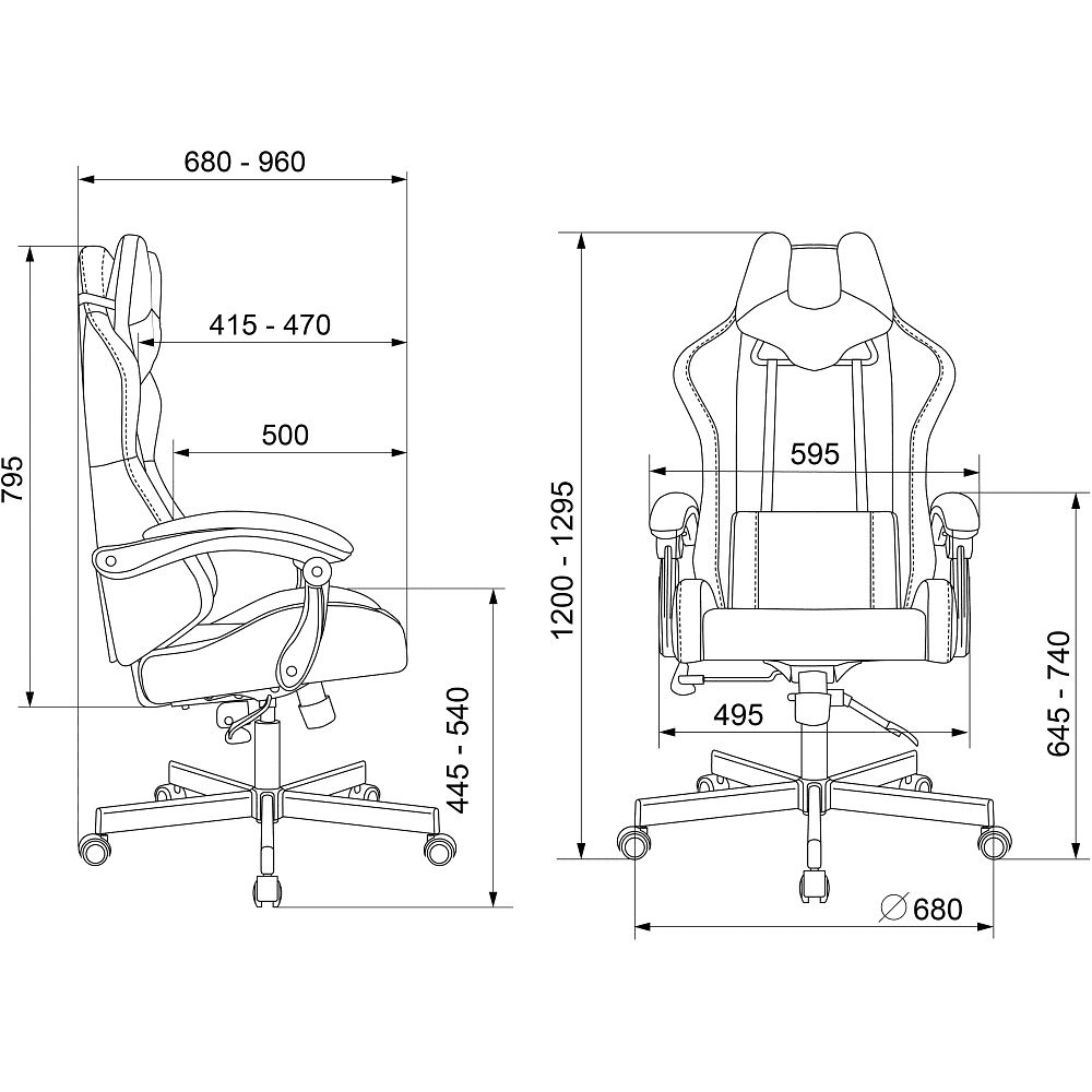 Кресло компьютерное Бюрократ A4Tech Bloody GC-560, искусственная замша, черный, металл - 18