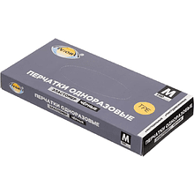 Перчатки ТПЭ одноразовые "Aviora", р-р M, 100 шт/упак, черный