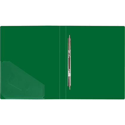 Папка-скоросшиватель А-611 "Стандарт" с карманом, пластик, зеленый - 3
