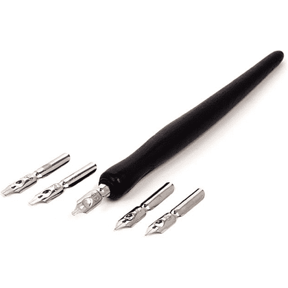 Держатель для пера "Сонет", деревянная ручка, с 5 перьями