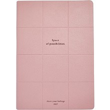 Ежедневник датир. А5 140*200 мм, 352 стр., лин. "Клетка" мягк. обл. кожзам, розовый 2027