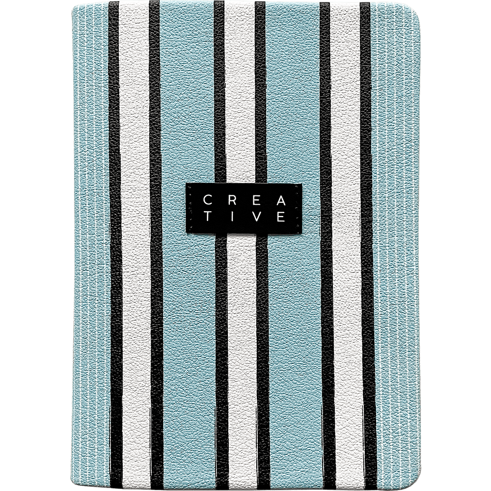 Ежедневник недатированный InFolio "Fabric", А5, 192 страницы, голубой, белый