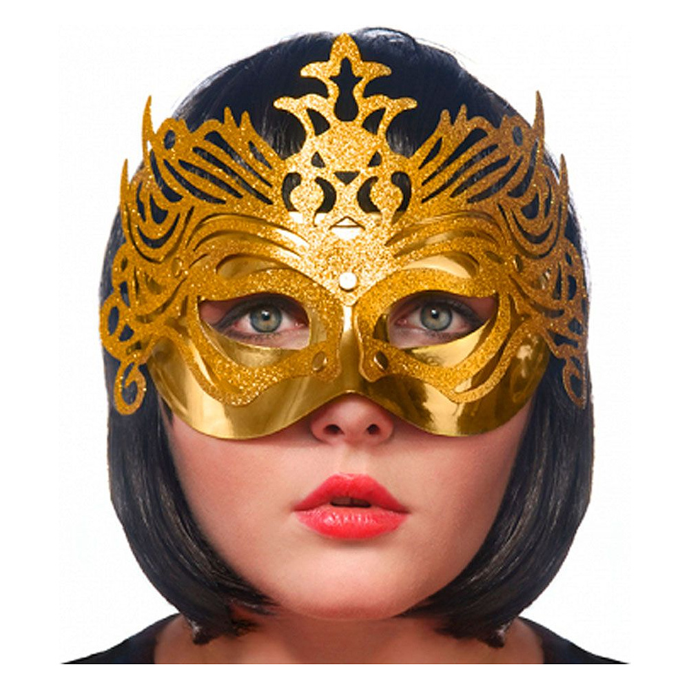 Маска карнавальная "Party" с орнаментом, золотистый - 2