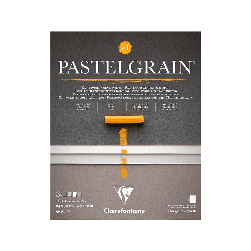 Блок бумаги для пастели "PastelGrain" 4 оттенка, 24х30см, 360 г, 12 листов, №1