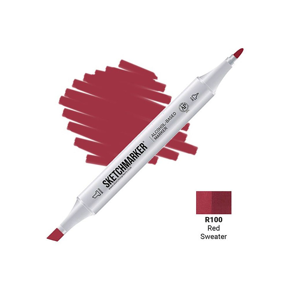 Маркер перманентный двусторонний "Sketchmarker", R100 красный свитер