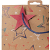 Пакет бумажный подарочный "Stars kraft", 21.5x10.2x25.3 см, разноцветный - 4