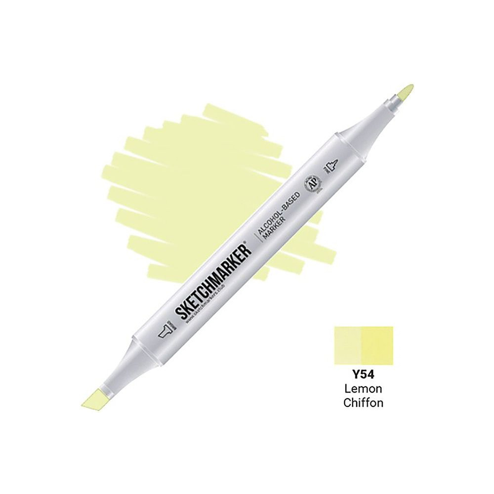 Маркер перманентный двусторонний "Sketchmarker", Y54 желтый шифон