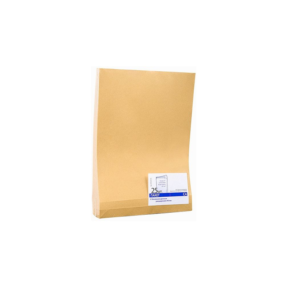 Конверты самоклеящиеся с отрывной лентой "Куверт", C4, 25 шт, 40 мм, крафт