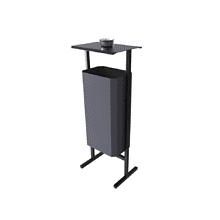 Урна уличная для мусора СТАНДАРТ с пепельницей, 50 л, металл, серый 