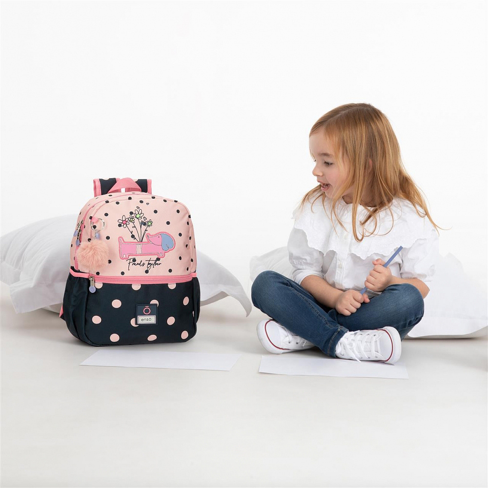 Рюкзак школьный Enso "Friends together", L, розовый, темно-синий - 2