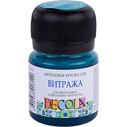 Краска акриловая для витража "Декола", 507 бирюзовая, 20 мл., банка