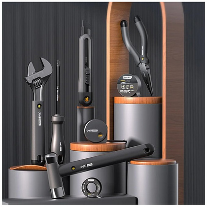 Набор ручного инструмента Deli HS, 8 предметов, Soft Touch, черный - 5