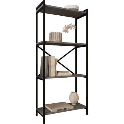 Стеллаж ALLERD RION, черный муар, 675х300х1500, металл бруклин