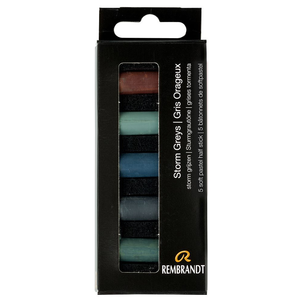 Набор мягкой пастели "Rembrandt Half Pastel", 5 цветов, насыщенные серые