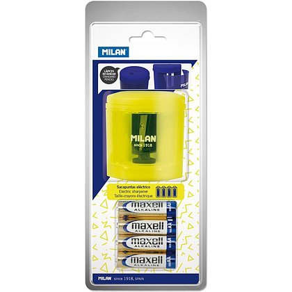 Электрическая точилка "Acid", 1 отверстие, с контейнером, желтый - 2