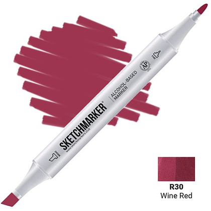 Маркер художественный "Brushmarker", двухсторонний, R30 красное вино