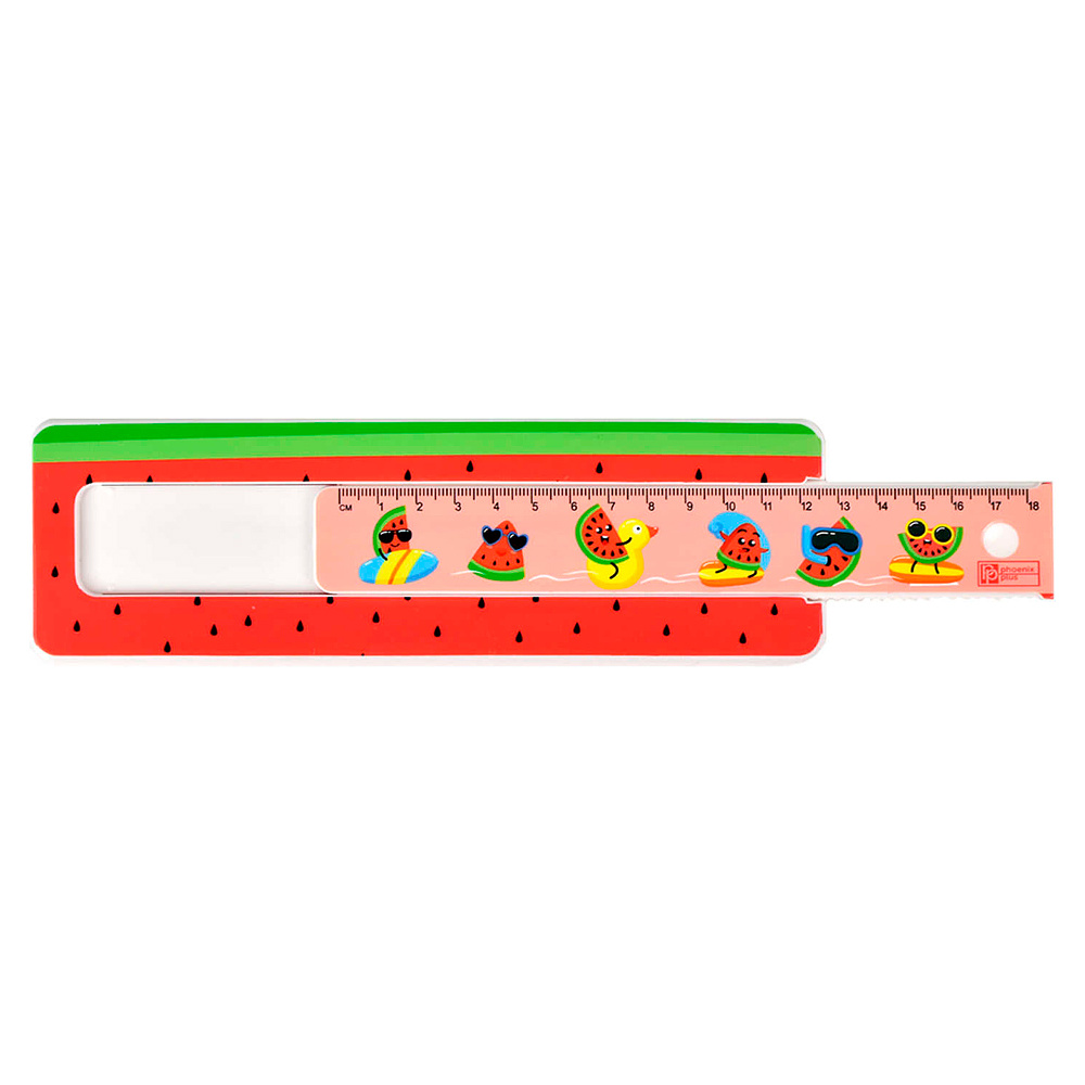 Пенал "Арбузы на отдыхе" с линейкой, 1 отделение - 4