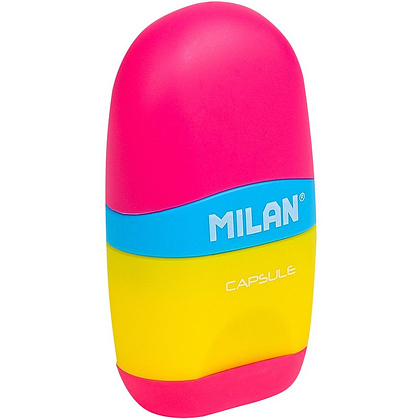 Ластик-точилка Milan "Capsule Mix", 1 отверстие, с контейнером - 2