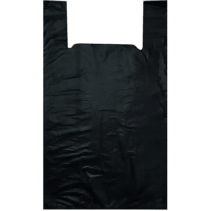 Пакет-майка ПНД, 30х55 см, 18 мкм, 100 шт/упак, черный