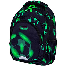 Рюкзак школьный "Neo Football", полиэстер, черный, зеленый