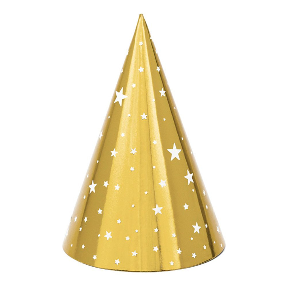 Колпаки праздничные "Звезды", золотистый