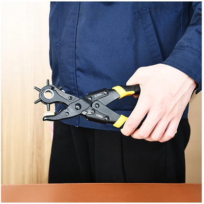 Дырокол Deli YS EDL1919A (пробойник, просекатель) для кожи, 250 мм., 6-в-1 - 6