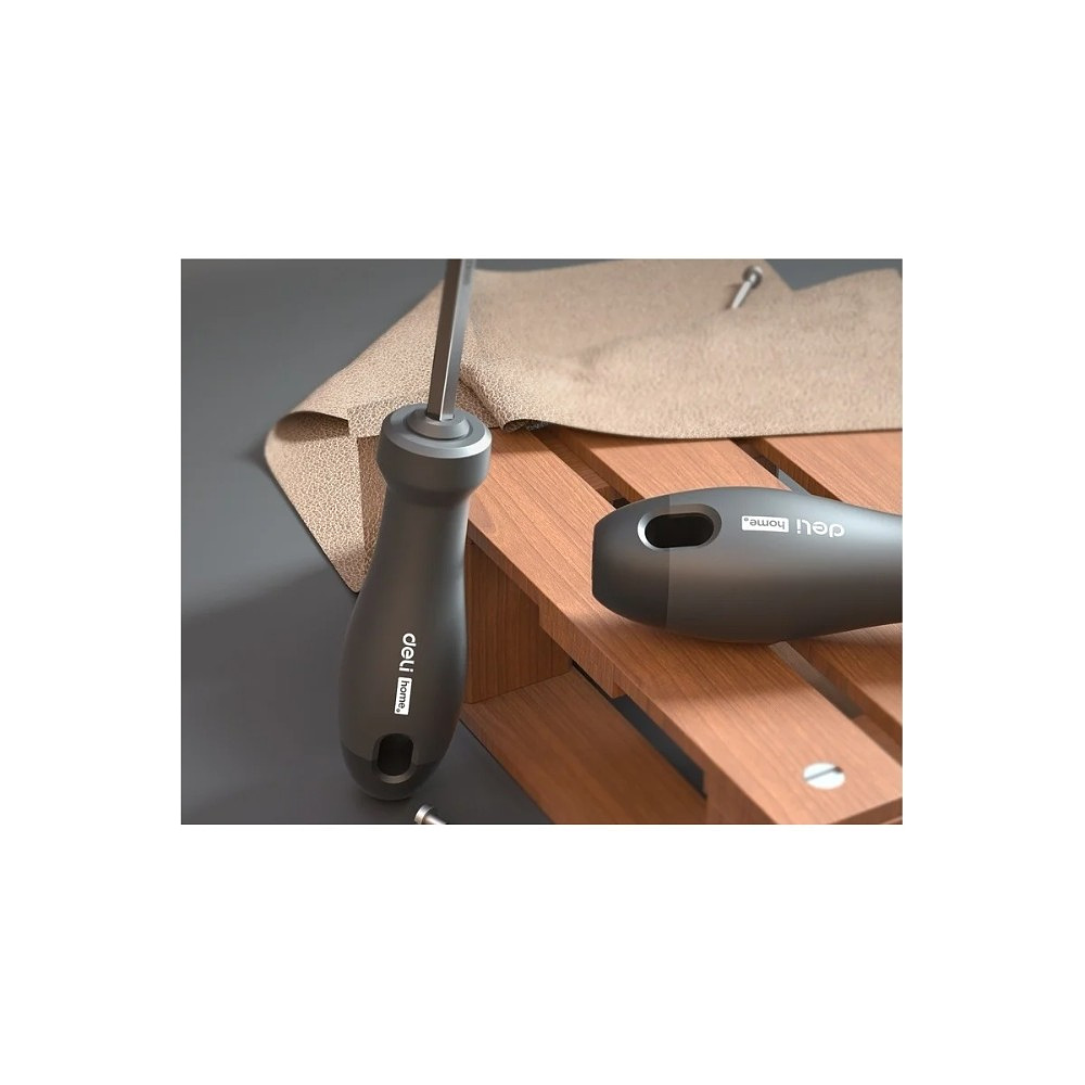 Отвертка Deli HS EHT1055, PH2х180 мм, Soft Touch, черный - 7