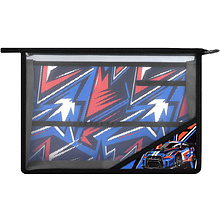 Папка для труда "Дрифт", А4, на молнии, пластик, черный, синий