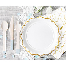 Тарелка бумажная с золотыми краями, 18.5 см, 6 шт