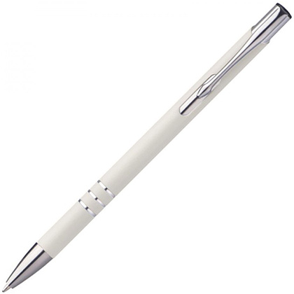 Ручка шариковая автоматическая "New Jersey", 0.7 мм, белый, серебристый, стерж. синий - 3