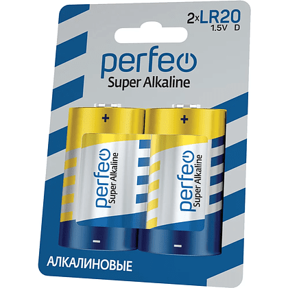 Батарейки алкалиновые Perfeo "1.5 V LR20/D", 2 шт.  - 2