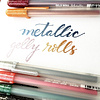 Ручка гелевая "Gelly Roll Metallic", 1.0 мм, прозрачный, стерж. голубой - 4