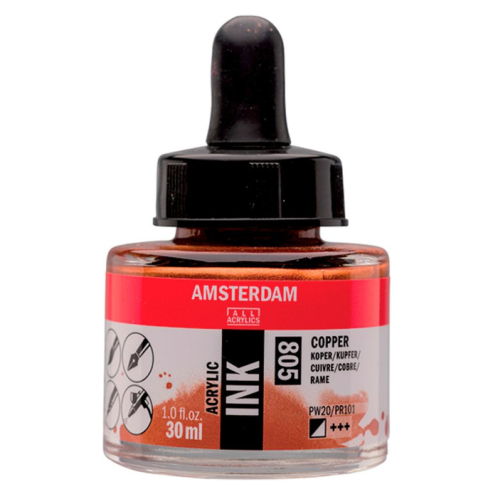 Жидкий акрил "Amsterdam", 805 медь, 30 мл