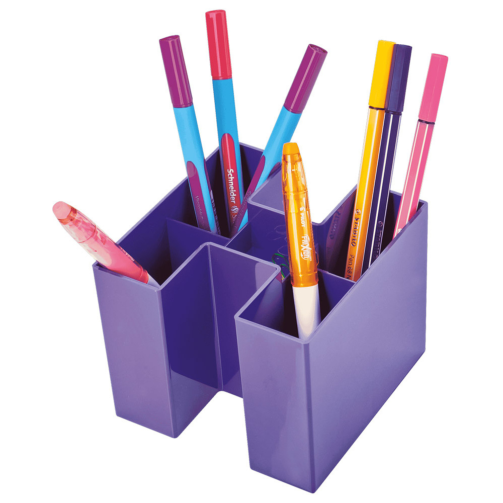 Подставка для канцелярских мелочей "Bravo", 109x90x109 мм, фиолетовый