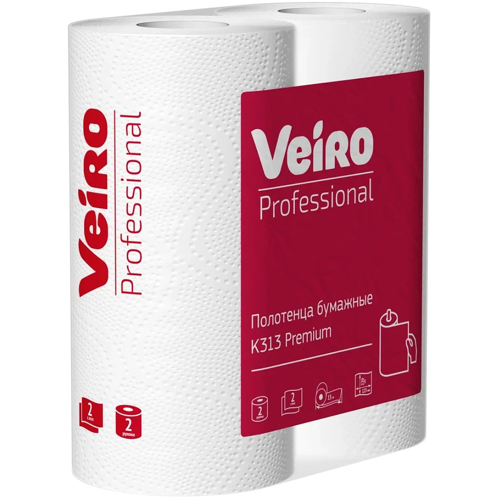 Полотенца бумажные Veiro Professional Premium, в рулонах, 2 рулона, 15 м, 2 слоя - 2