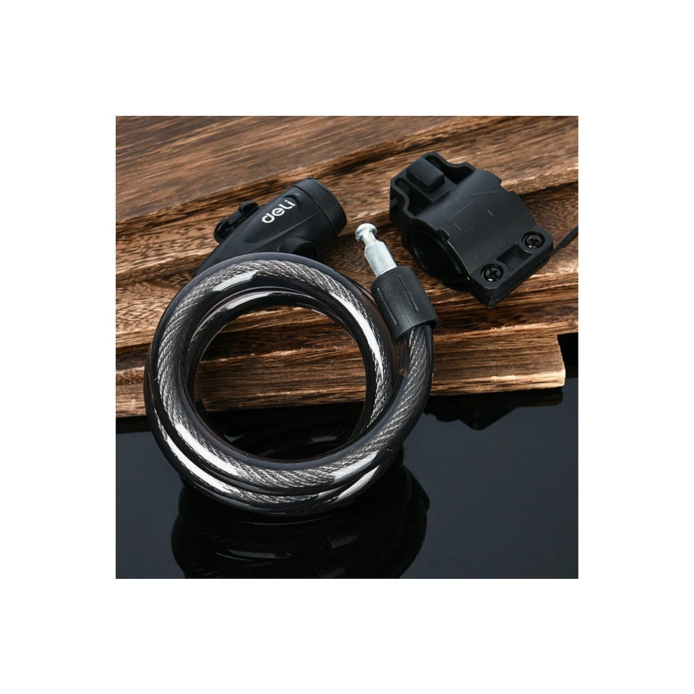 Замок тросовый велосипедный Deli YS EDL508063, 15х1200мм, ключи 2 шт - 8