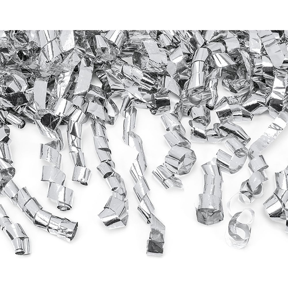 Хлопушка праздничная с лентами, 40 см, серебристый - 3