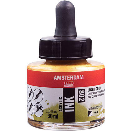 Жидкий акрил "Amsterdam", 802 светлое золото, 30 мл