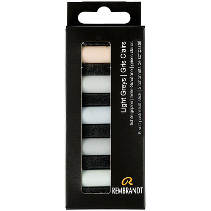 Набор мягкой пастели "Rembrandt Half Pastel", 5 цветов, светлые серые