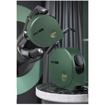 Рулетка Deli HS HT8316L, 3 м х 6 мм, Soft Touch, зеленый - 5
