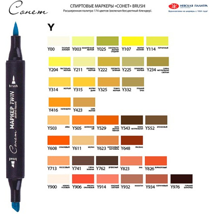 Маркер перманентный "Сонет Twin Brush", черный - 5