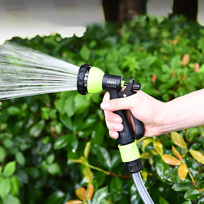 Пистолет-распылитель Deli GS EDL8758, 7 функций, быстросъем, фиксатор курка, черный, зеленый - 5