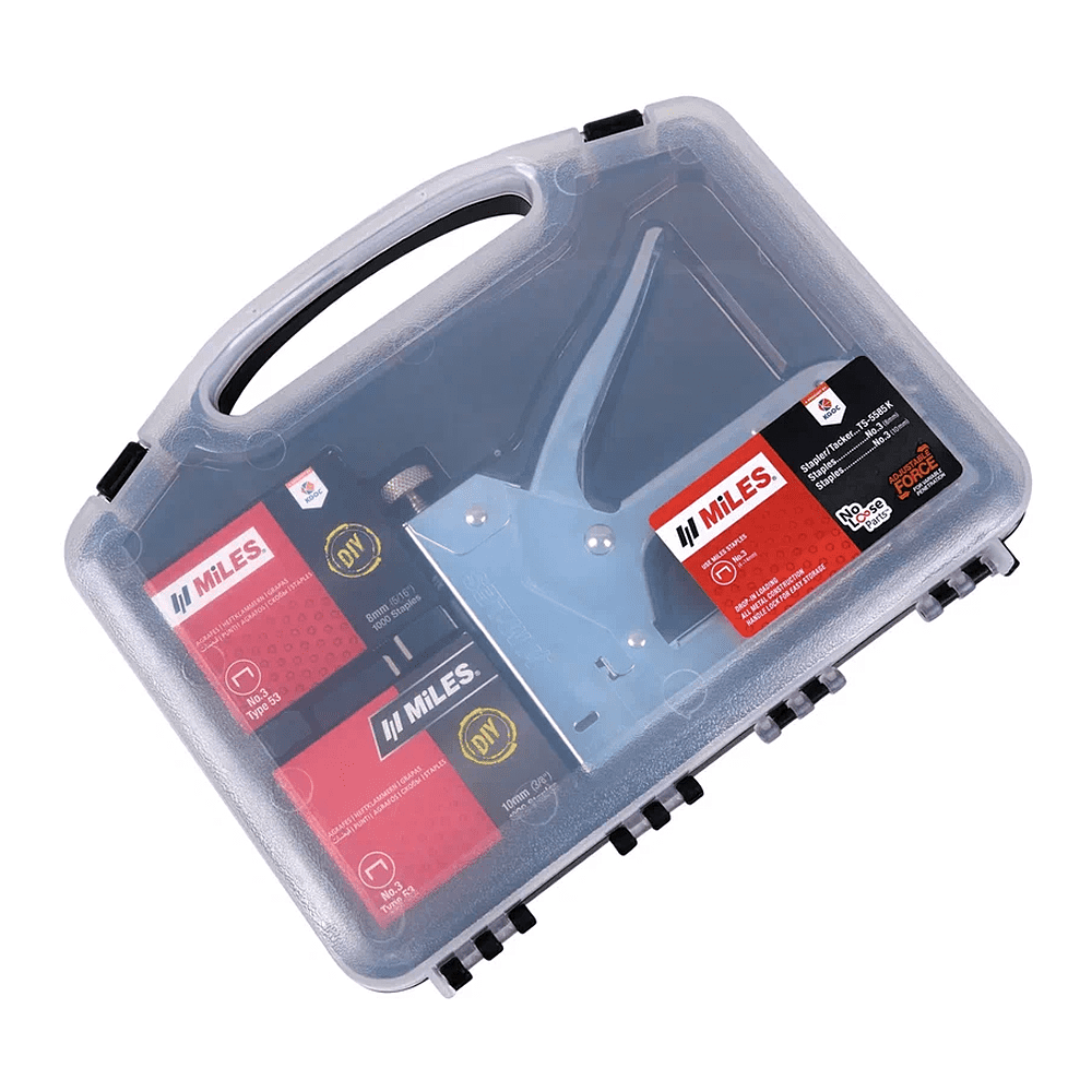 Набор инструментов Miles "5585KM3-D8-D10", степлер скобозабивной + скобы - 2