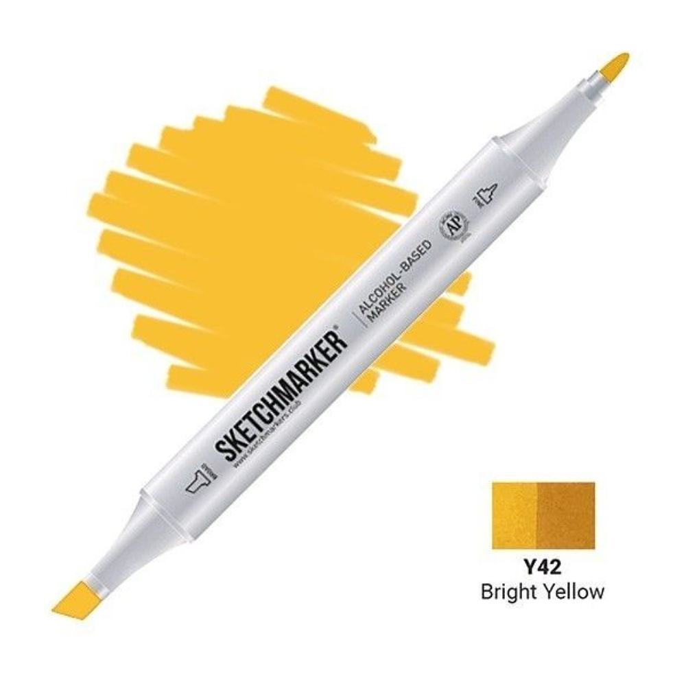 Маркер художественный "Brushmarker", двухсторонний, Y42 яркий желтый