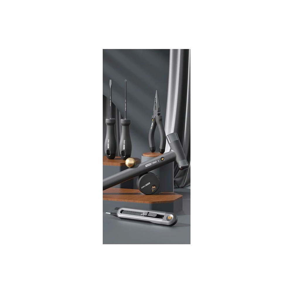 Набор ручного инструмента Deli HS EHT0006, 6 предметов, Soft Touch, черный - 4